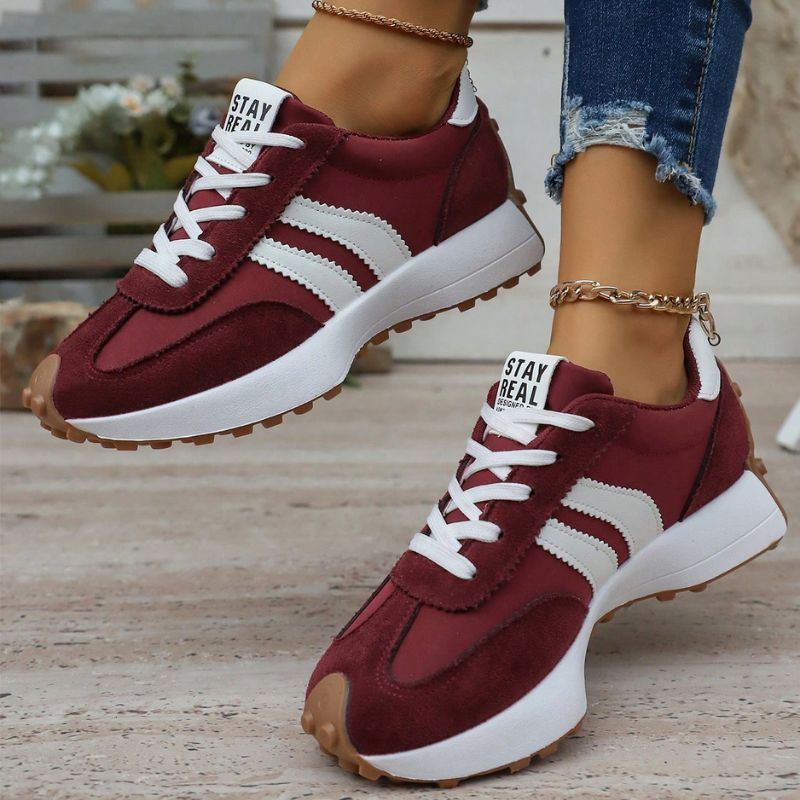 Slip-resistant wide fit walking shoes, cushioned for women's comfort.