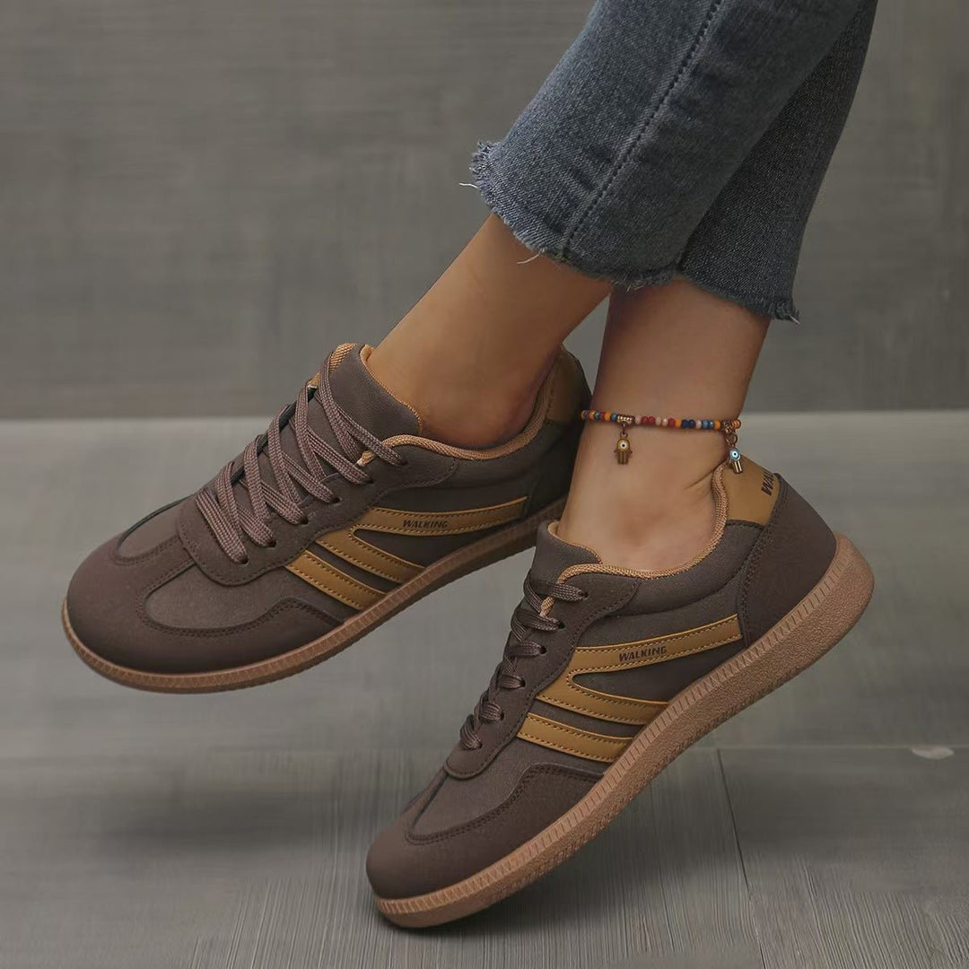 Cushioned women's wide fit orthopedic trainers for superior walking comfort.