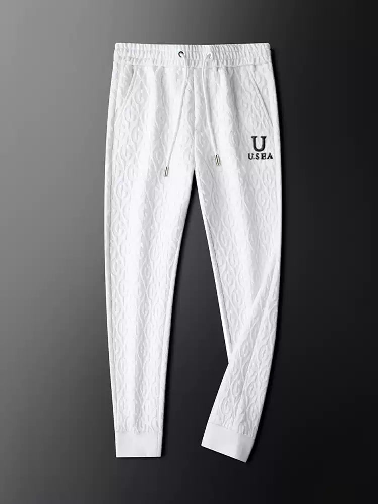Men's Cable-Knit Tracksuit Set with Full-Zip Jacket & Pants
