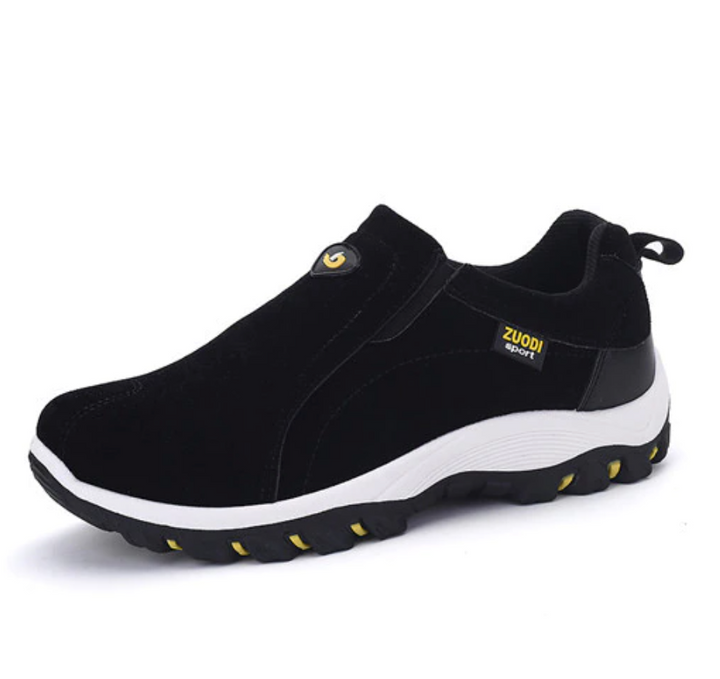 Men's orthopedic walking shoes with arch support for daily comfort and foot health.