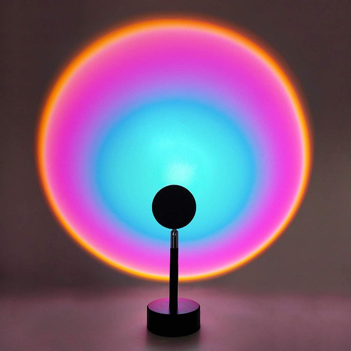 Unisex smart sunset projector lamp with remote creates warm, ambient lighting. Ideal for room decor & mood.