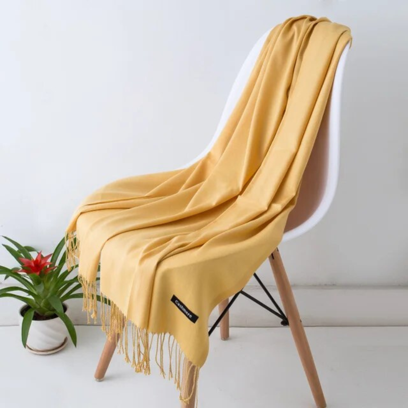Premium cashmere blend women's shawl, soft and luxurious fall accessory.