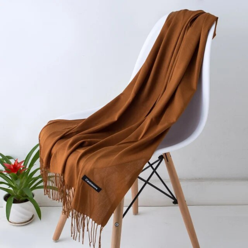 Beautiful multicolor women's cashmere blend scarf, warm & stylish for winter.