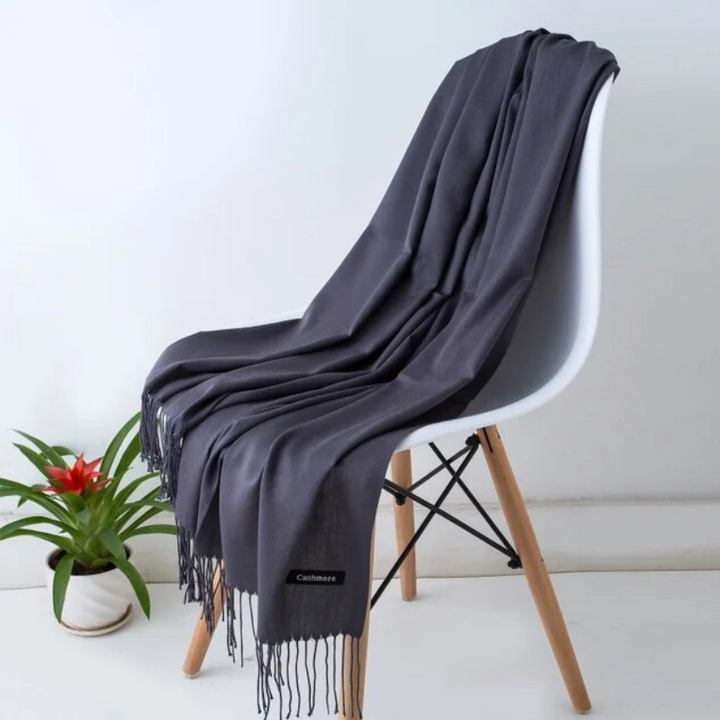 Elegant women's fall scarf, multicolor cashmere blend, perfect for layering.