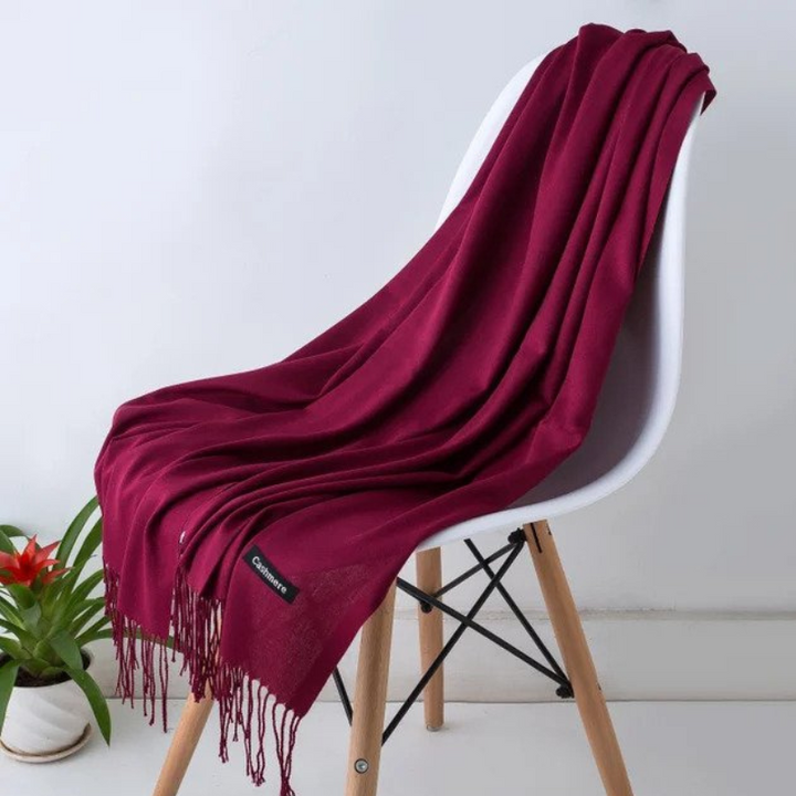 Chic women's winter scarf, cashmere & acrylic blend, cozy and fashionable.
