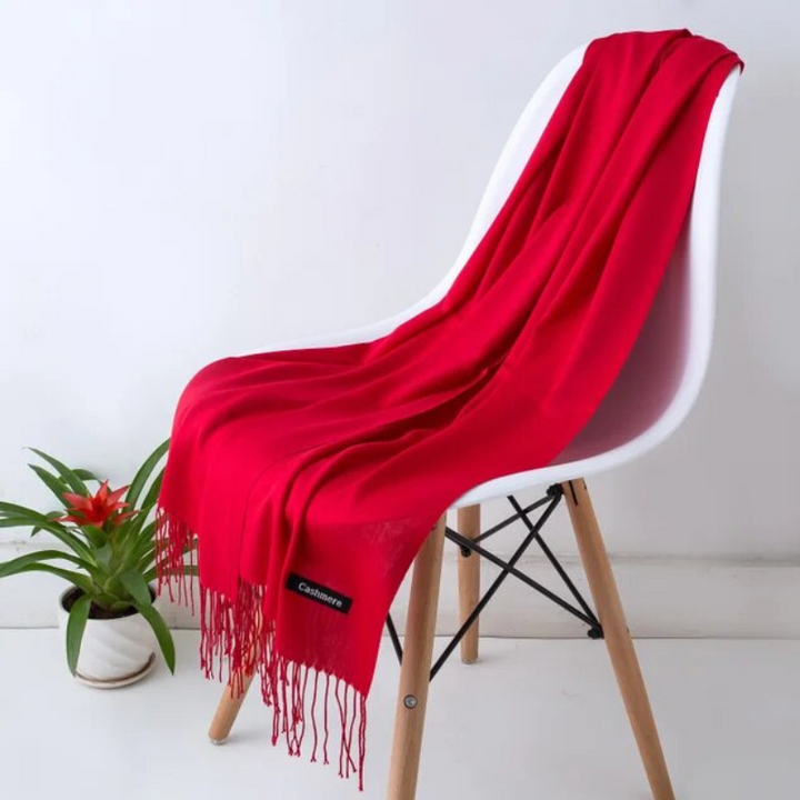 Fall fashion women's cashmere blend scarf, soft texture, versatile wear.
