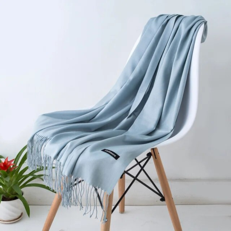 Multipurpose women's cashmere blend shawl, wear as scarf or wrap.