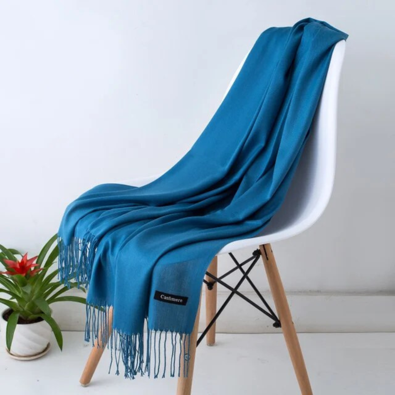 Soft multicolor women's cashmere blend scarf, cozy and fashionable.