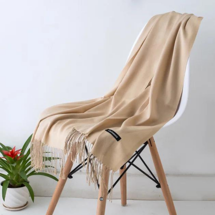 Warm cashmere blend women's scarf, ideal for chilly fall & winter days.