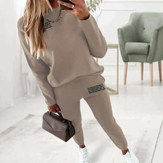 Women's Letter Print Loungewear Tracksuit Set