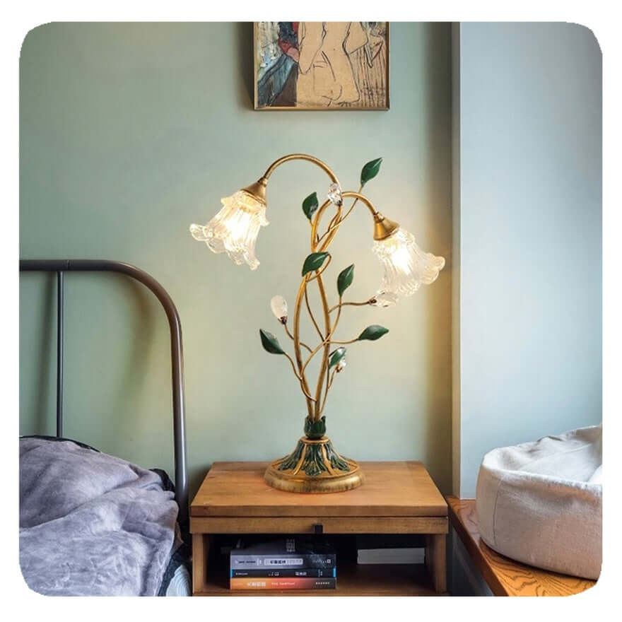 Elegant Crystal Flower Table Lamp