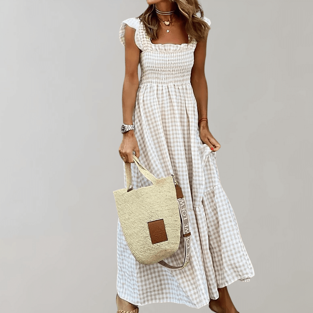 Vintage Check Summer Dress