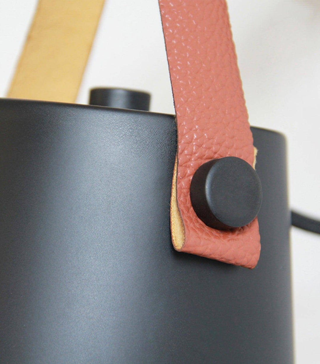 Conical Wooden Wall Light with Leather Strap