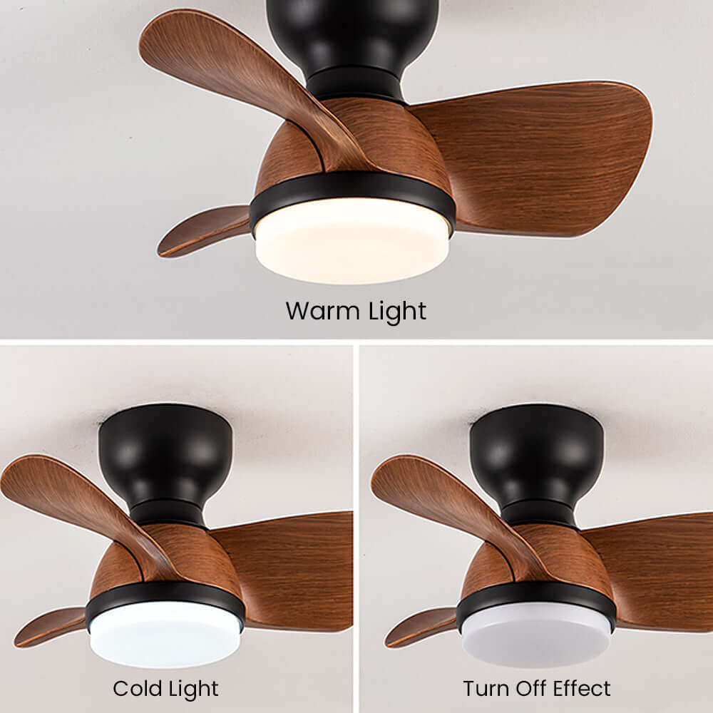 Modern Wooden Ceiling Fan with LED Light