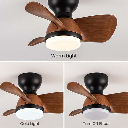 Modern Wooden Ceiling Fan with LED Light