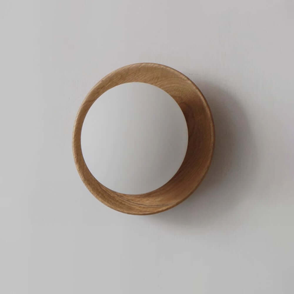 Modern White Wood Wall Sconce Light