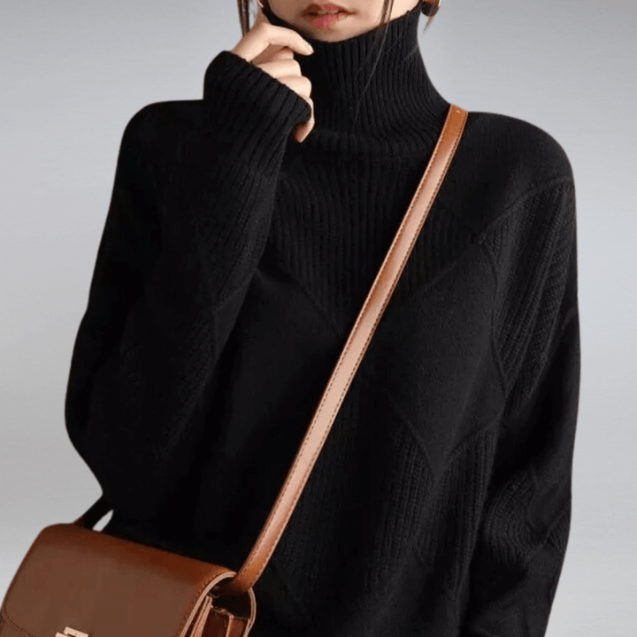 Cashmere Turtleneck Relaxed Fit Sweater