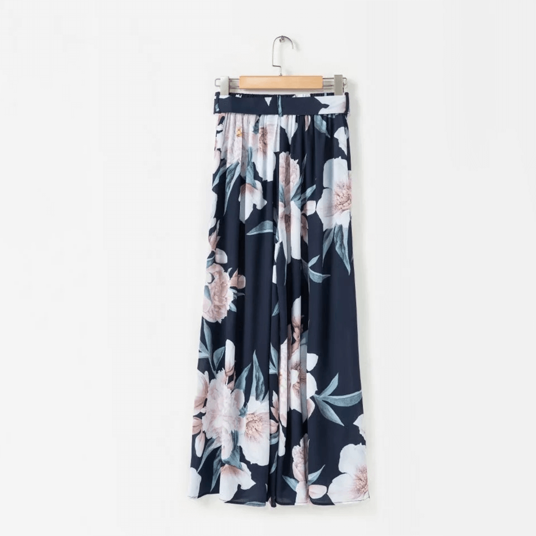 Women's High Waist Floral Print Trousers