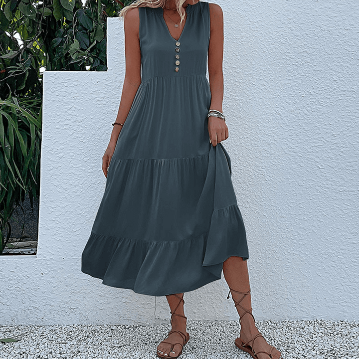 Casual V-Neck Sleeveless Dress