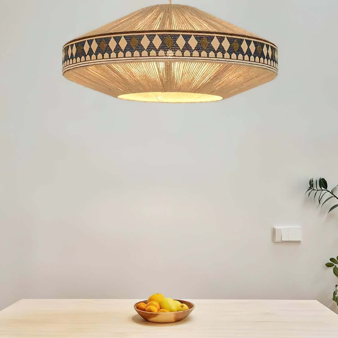 Woven Pendant Lamp with Fringes