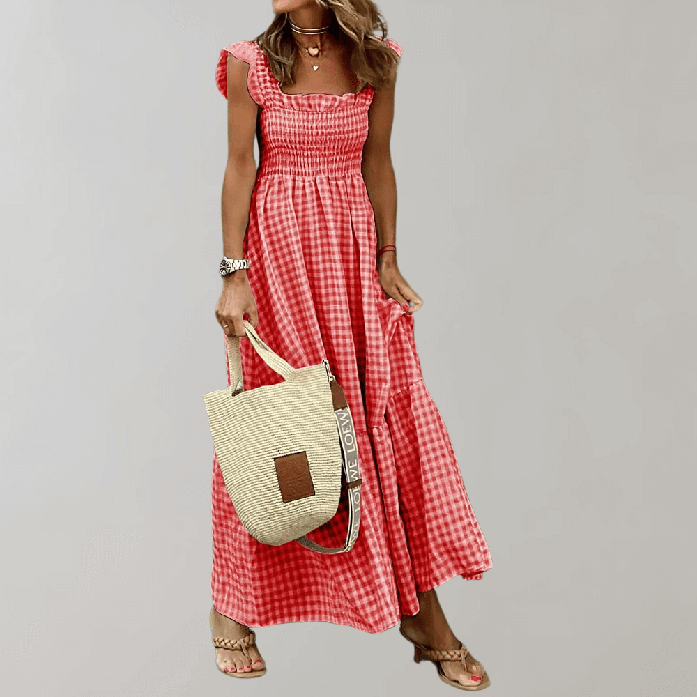 Vintage Check Summer Dress