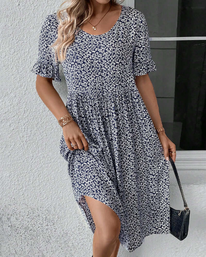 Women's Floral Pattern A-Line Dress