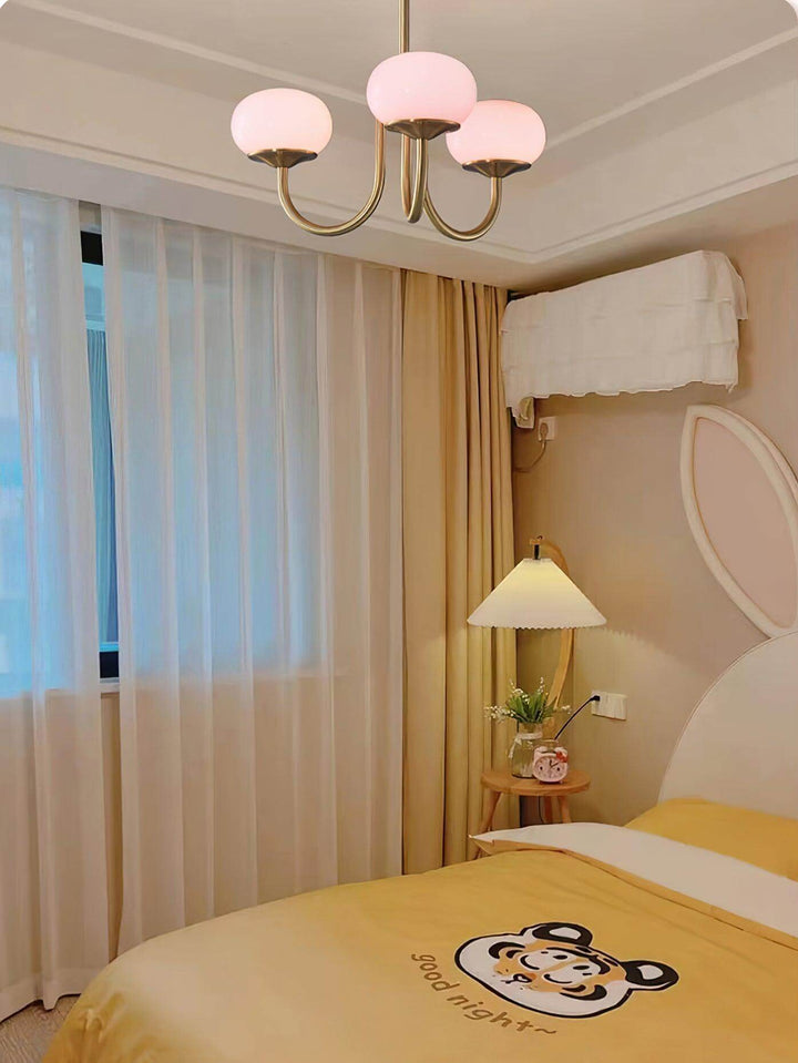 Pink Glass Ceiling Light Fixture Modern Chandelier