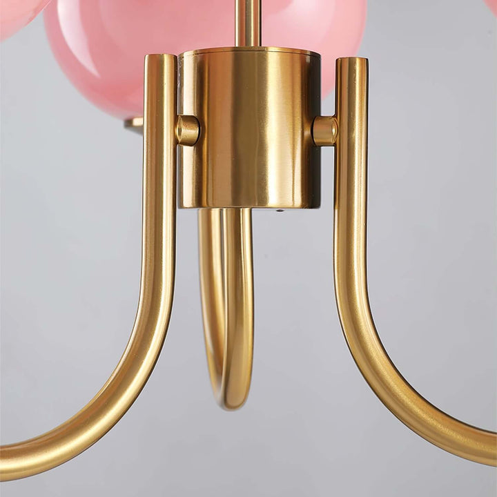 Pink Glass Ceiling Light Fixture Modern Chandelier
