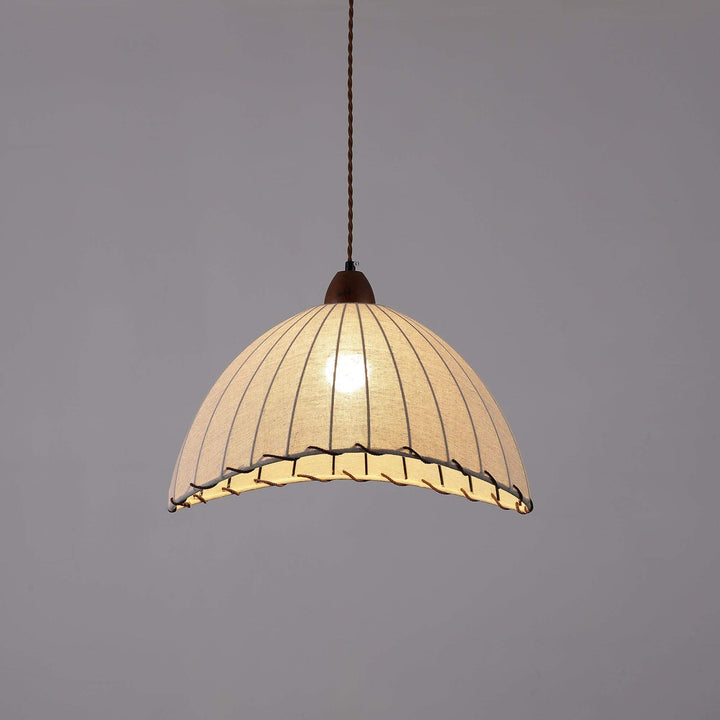 Wood & Fabric Pendant Lamp