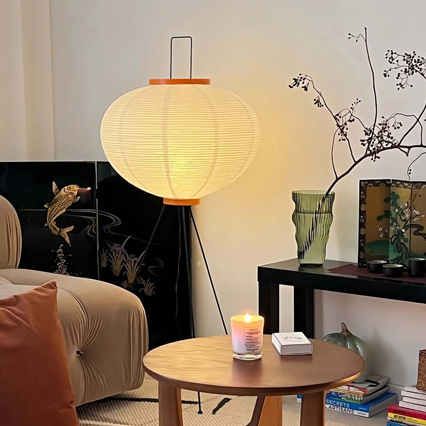 Elegant Paper Floor Lamp with Diffused Lighting