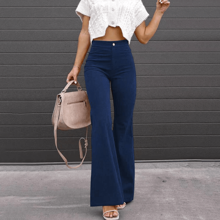 Women's High-Waisted Flared Trousers