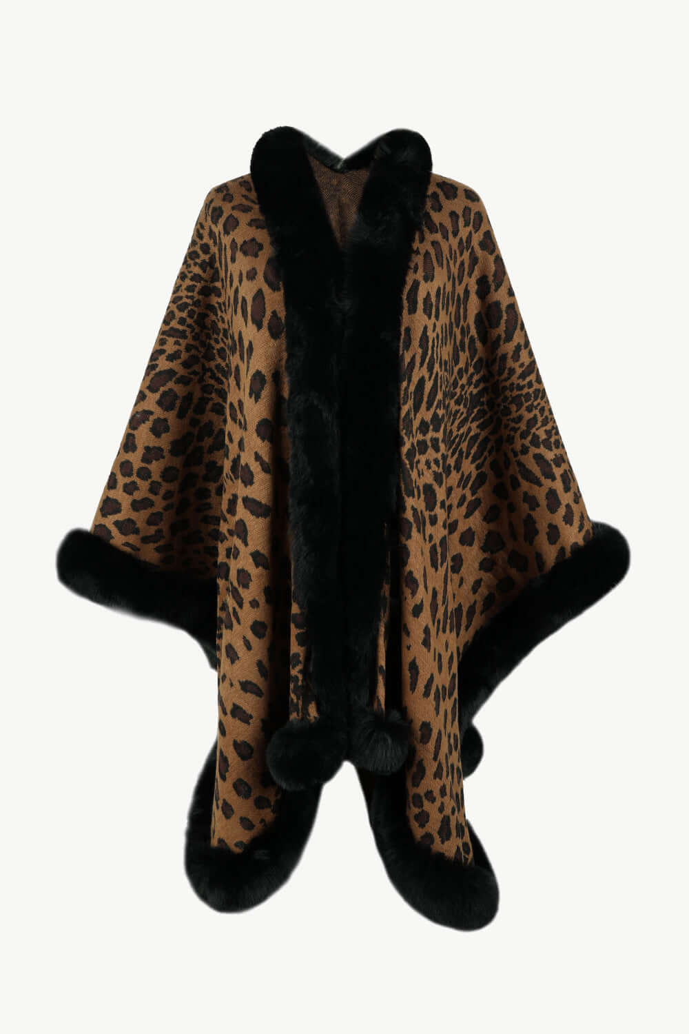Leopard Print Open Poncho