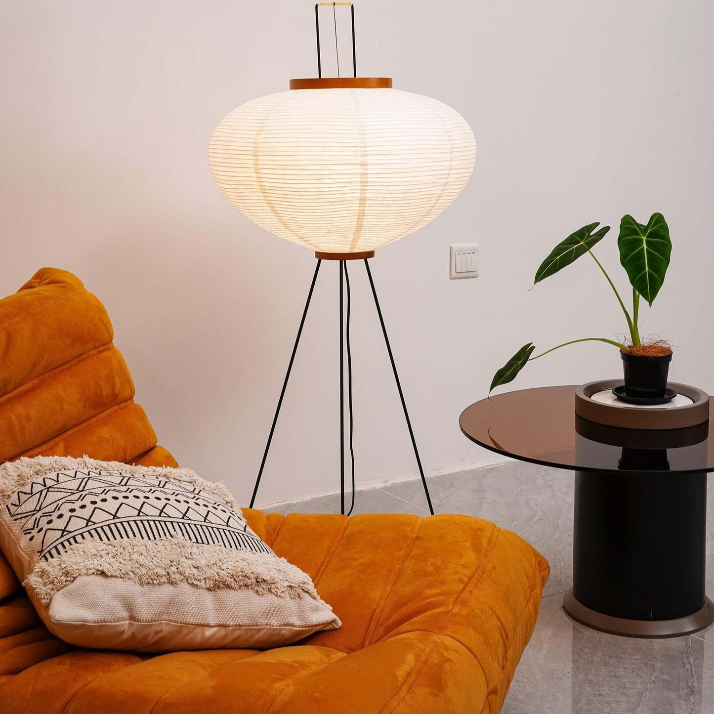 Elegant Paper Floor Lamp with Diffused Lighting