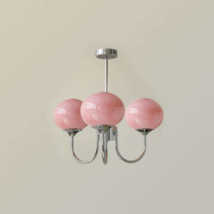 Pink Glass Ceiling Light Fixture Modern Chandelier