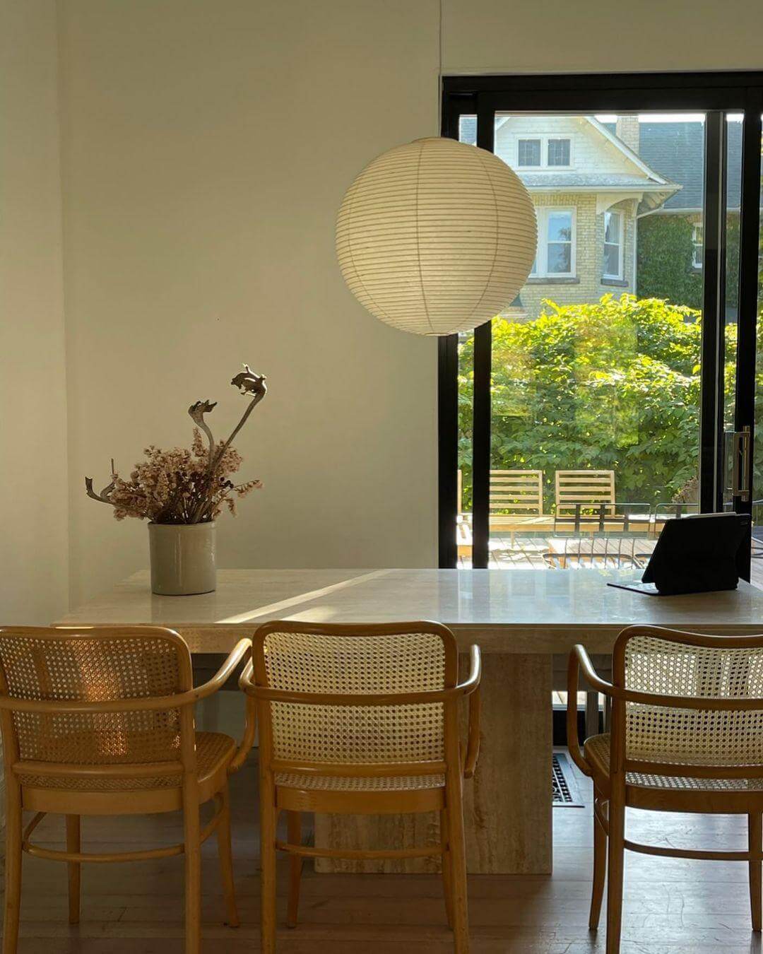 Japanese Cotton Paper Pendant Lamp with Steel Wire