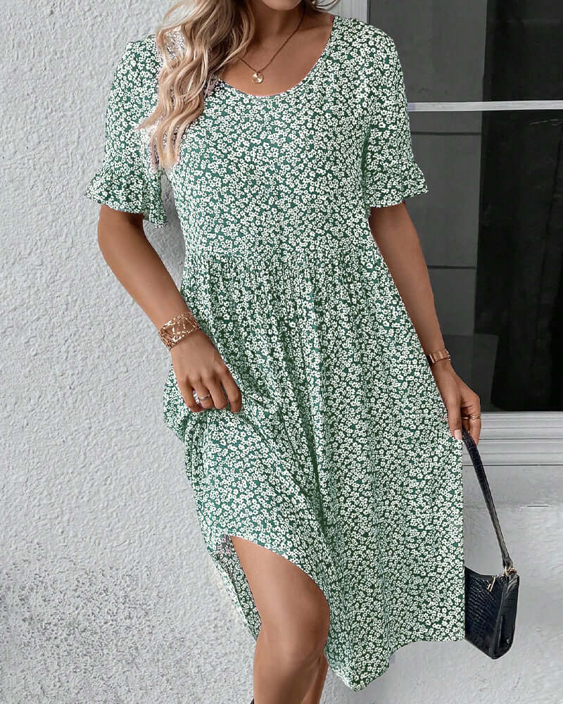 Women's Floral Pattern A-Line Dress