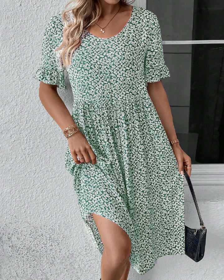 Women's Floral Pattern A-Line Dress