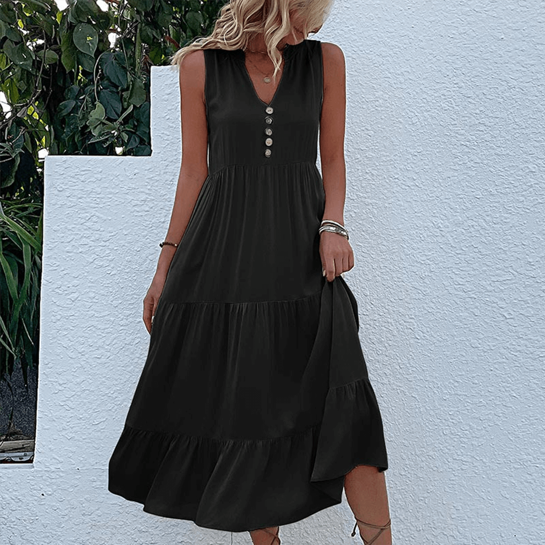 Casual V-Neck Sleeveless Dress