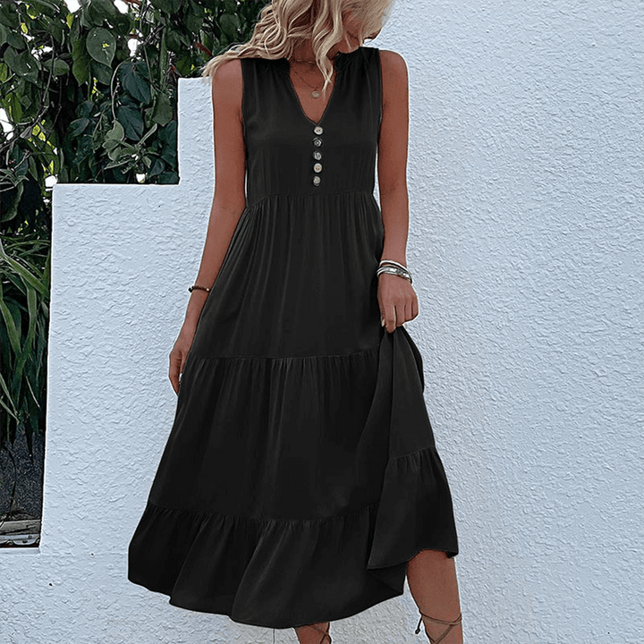 Casual V-Neck Sleeveless Dress
