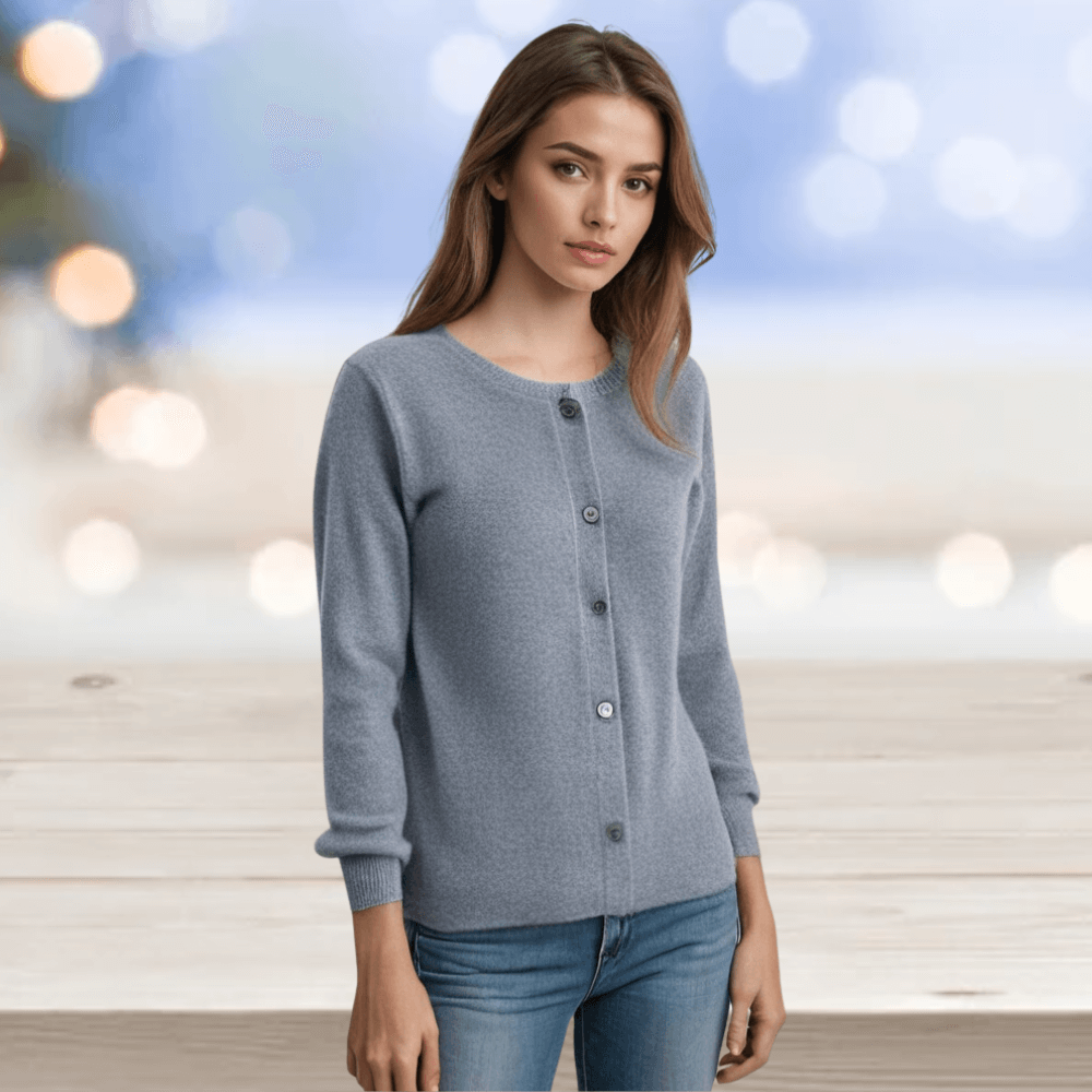 Women's Cashmere Cardigan with V-Neck