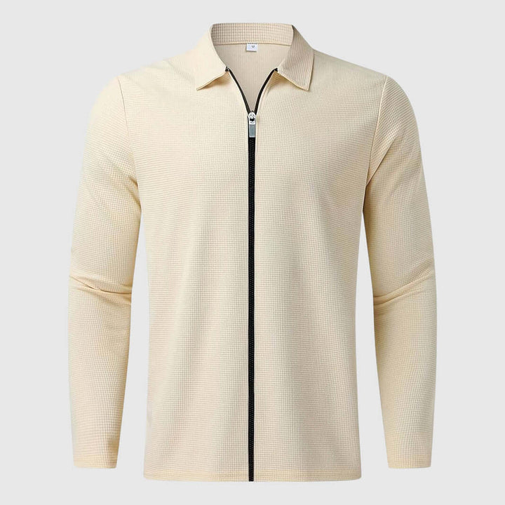 Men's Waffle Knit Zip-Up Jacket