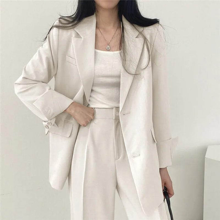 Women's Tailored Blazer and Straight-Leg Pants Set