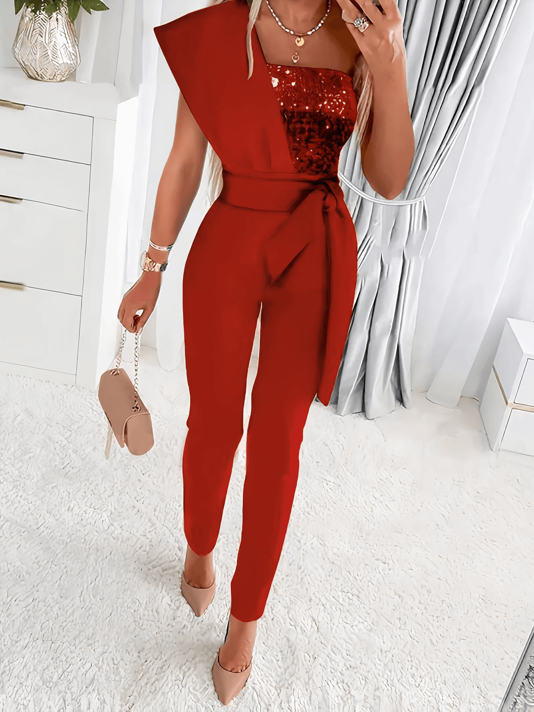 Glitter Bodycon Jumpsuit for Women