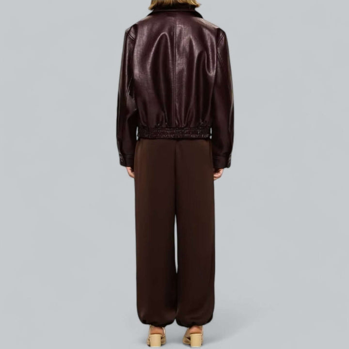 Unisex Vintage Style Leather Look Jacket