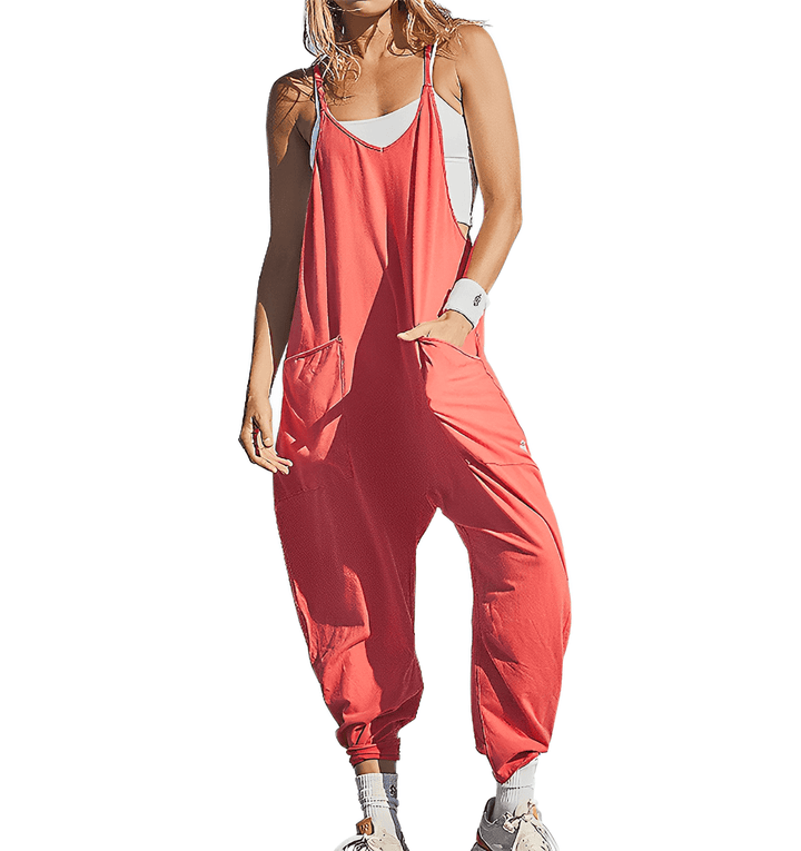 Women's Sleeveless Casual Jumpsuit with Pockets