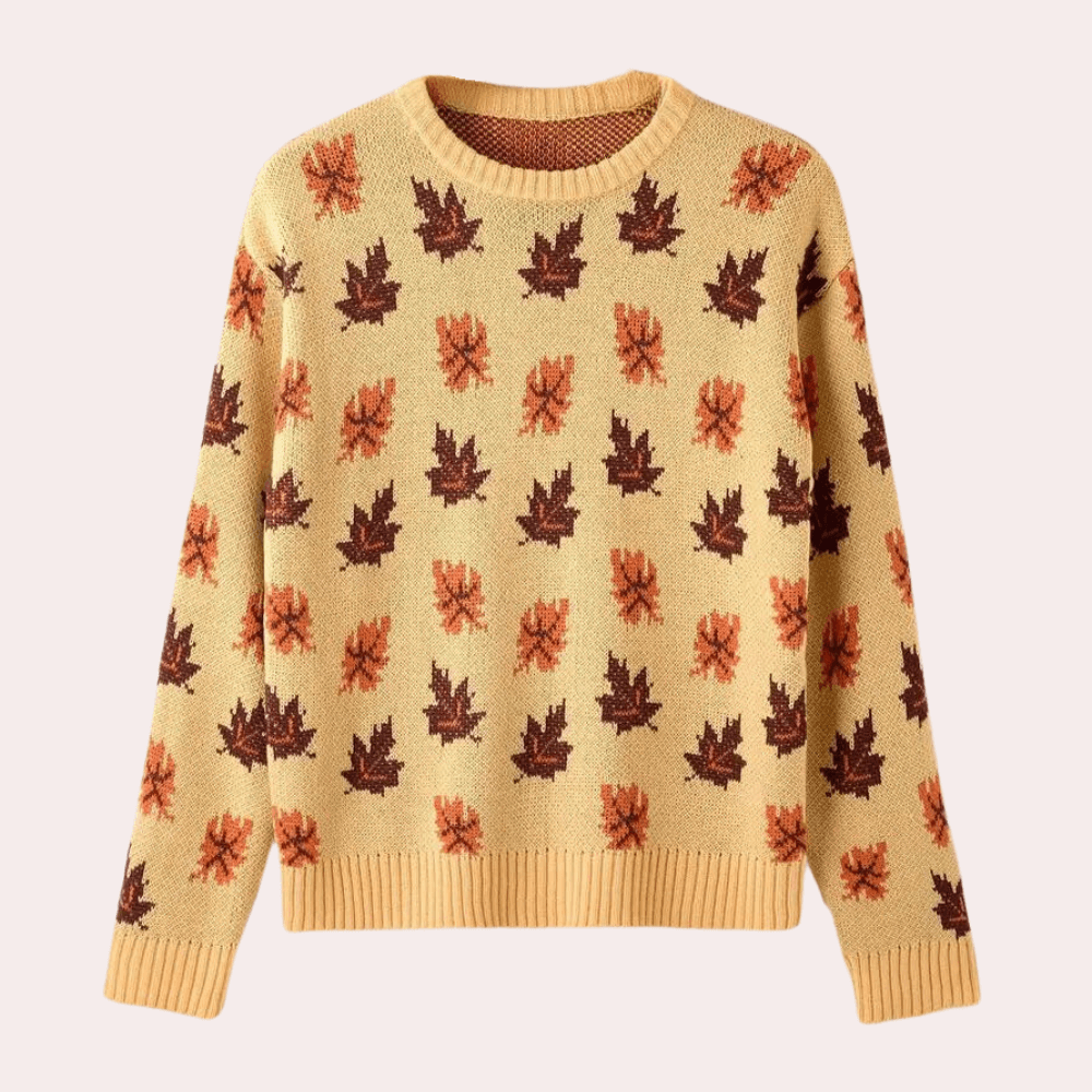 Women's Knitted Leaf Pattern Jumper