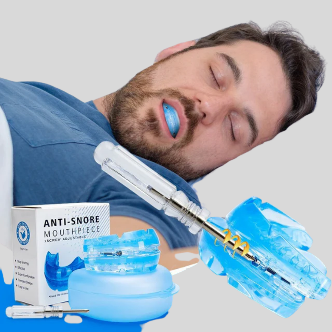 Adjustable anti-snoring mouthpiece for custom fit, snore reduction, and restful sleep. BPA-free sleep apnea device.