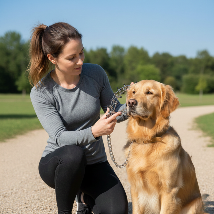 Adjustable dog training collar for enhanced control during obedience training & daily dog walking. Anti-pull design.