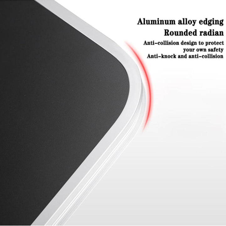 Adjustable ergonomic laptop stand with flexible height and angle. Features venting design, suitable for home or office use.