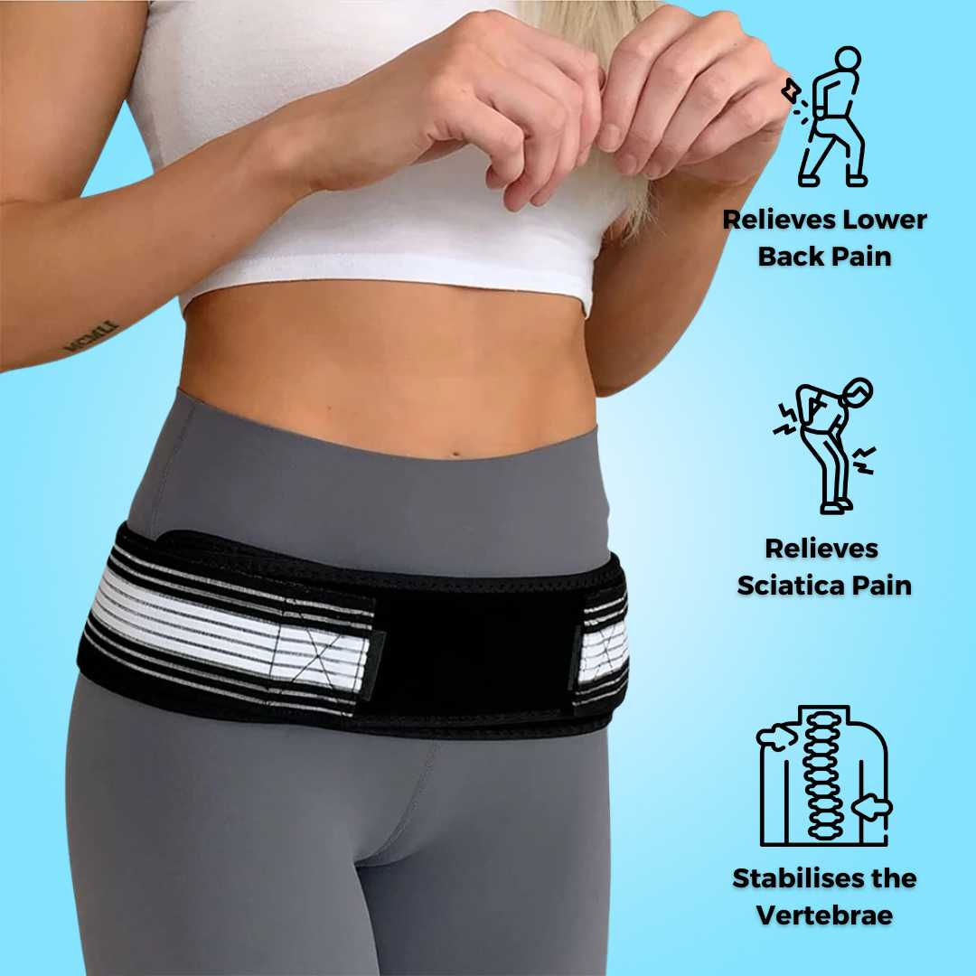 "Adjustable orthopedic back support belt with ergonomic design, breathable material, and adjustable straps for posture correc